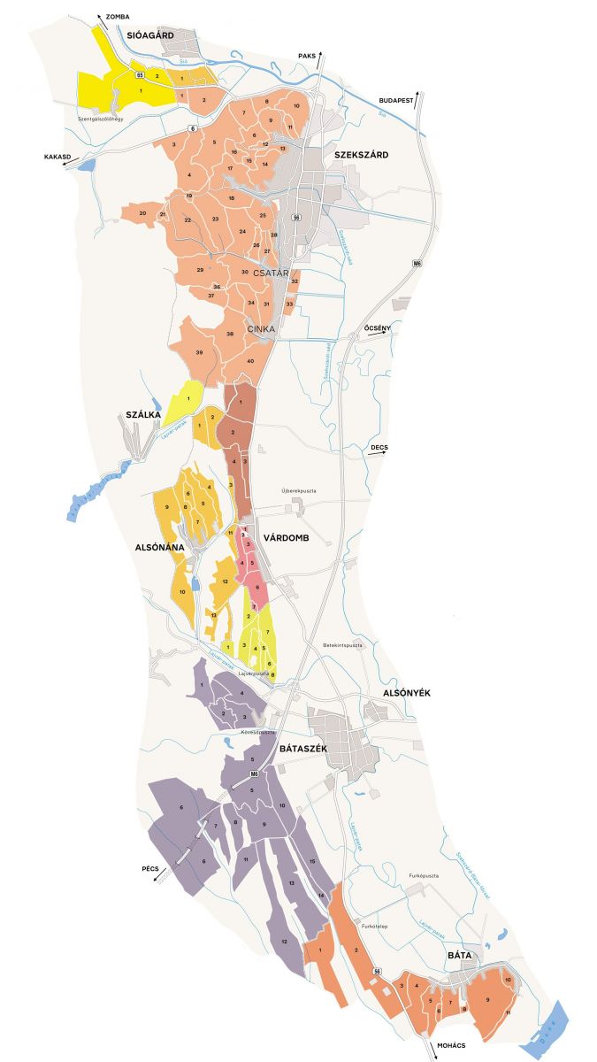 Szekszárdi Hegyközség OEM dülői